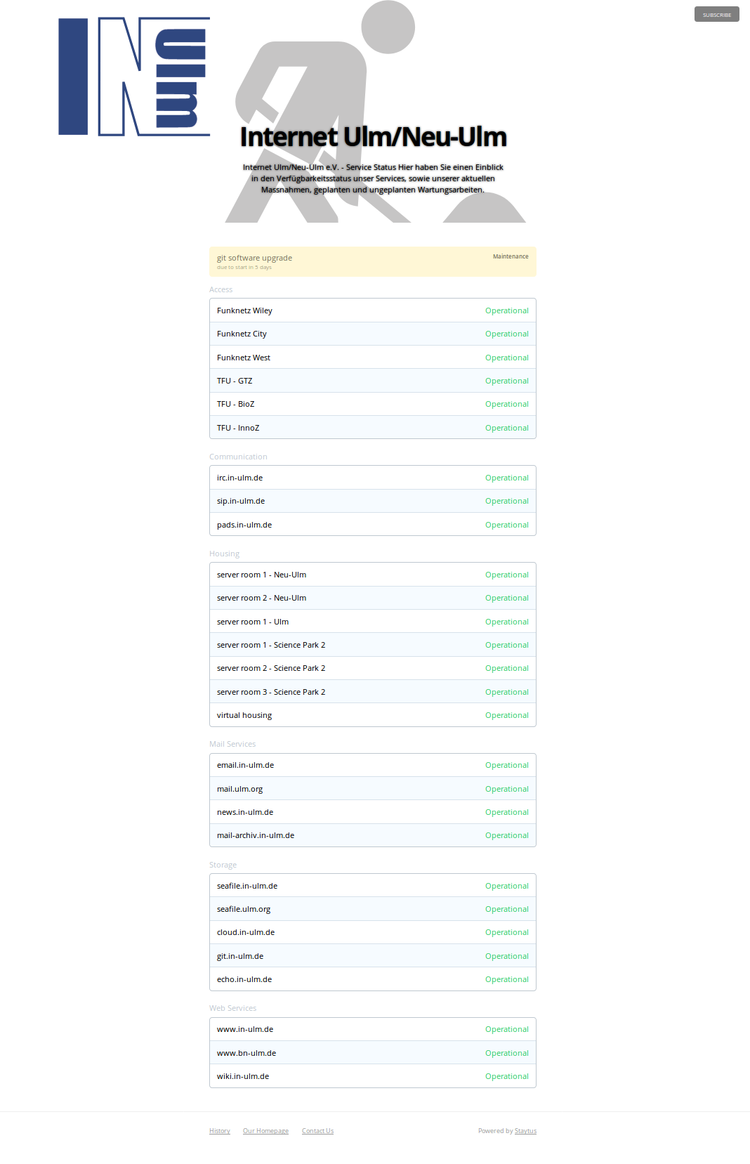 Transparente Kommunikation – neue Statusseite